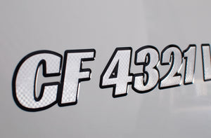 metallic domed raised 3d boat registration number decals