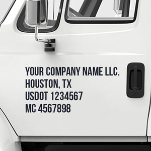 truck door lettering sticker decal