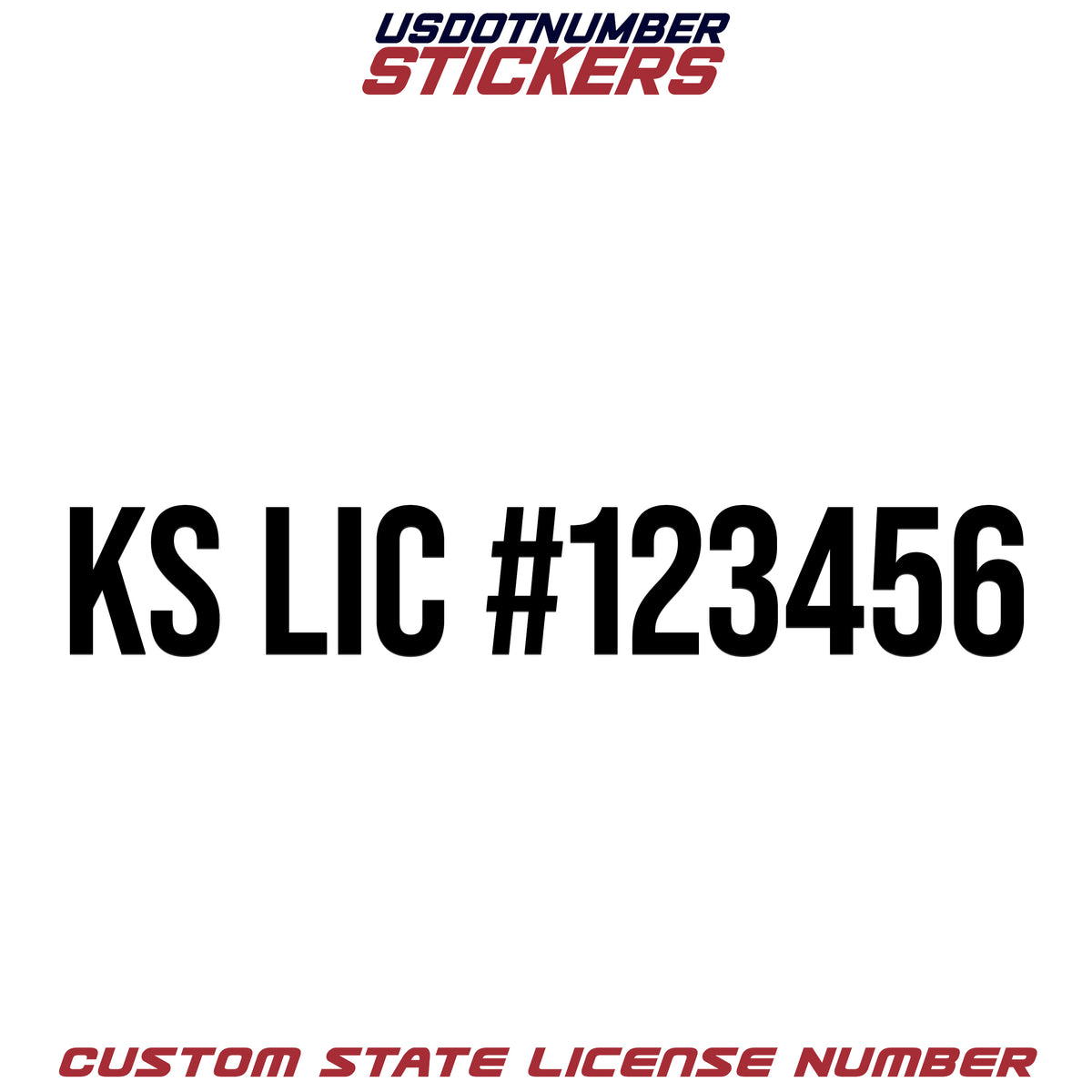 Kansas KS License # Number Regulation Decal Sticker
