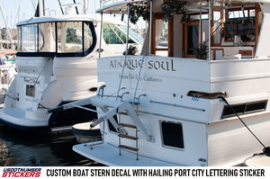 boat stern name decal sticker