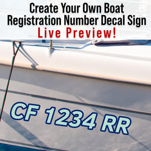 boat registration number decal stickers