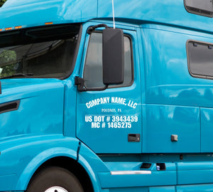 truck door business name usdot lettering decal