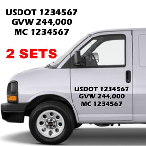 usdot gvw mc number decal