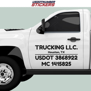 usdot truck door decal