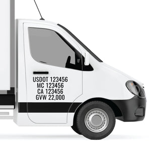 usdot mc ca gvw truck door decal sticker