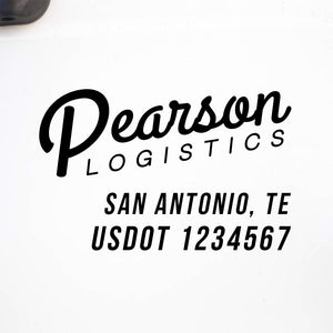 Company Name Truck Decal with Regulation Lines