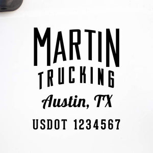 Company Name Truck Decal with Regulation Lines
