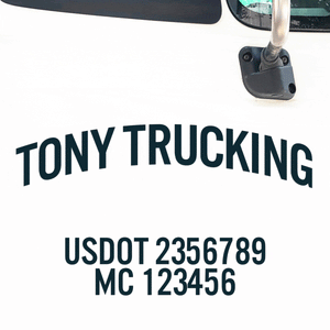 Arched Company Name Decal with USDOT & MC Numbers