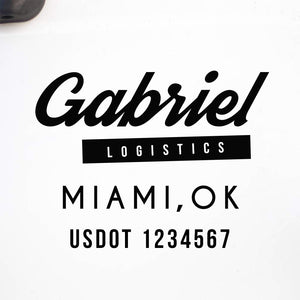 Company Name Truck Decal with Location & USDOT