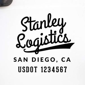 Company Name Truck Decal with Regulation Lines
