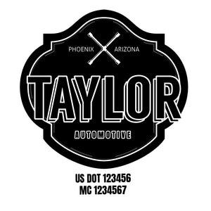 company name mechanic style and US DOT