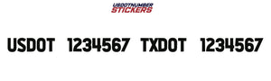 usdot & txdot number decal sticker