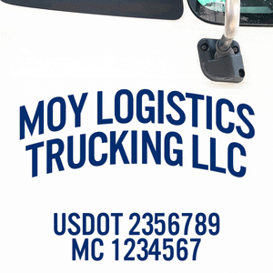 Arched Company Name Decal with USDOT & MC