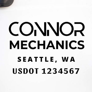 Company Name Truck Decal with Regulation Lines