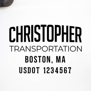 Company Name Truck Decal with Regulation Lines