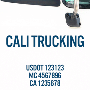 Company Name Truck Decal with Regulation Lines