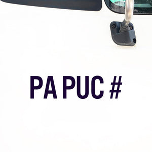 PA PUC Number Decal Sticker