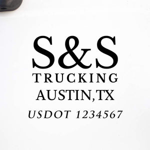 Company Name Truck Decal with location and USDOT