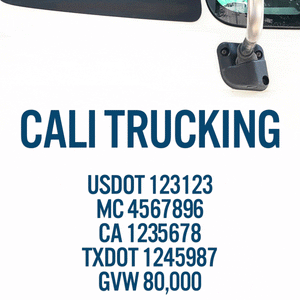 Company Name Decal with Regulation Numbers