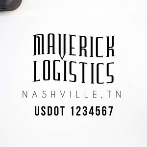 Company Name Truck Decal with Regulation Lines