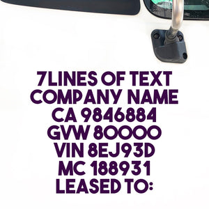 7 lines of text decal sticker
