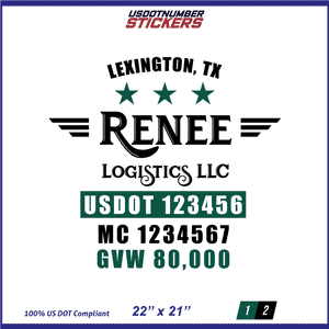 Company Name, Truck Door Decal, Location, USDOT, MC, CA, GVW