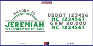 Company Name, Truck Door Decal, Location, USDOT, MC, CA, GVW