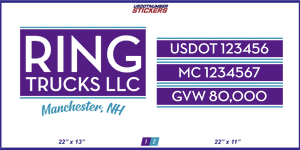 Company Name, Truck Door Decal, Location, USDOT, MC, CA, GVW