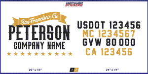 Company Name, Truck Door Decal, Location, USDOT, MC, CA, GVW