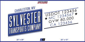 Company Name, Truck Door Decal, Location, USDOT, MC, CA, GVW