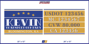 Company Name, Truck Door Decal, Location, USDOT, MC, CA, GVW