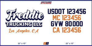 Company Name, Truck Door Decal, Location, USDOT, MC, CA, GVW