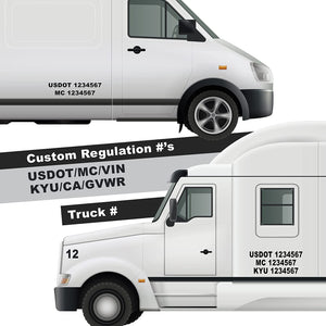 custom usdot mc kyu vin gvwr decal stickers lettering