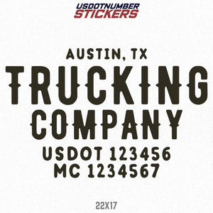 trucking company name decal with usdot mc