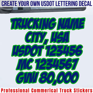 usdot truck door lettering decals