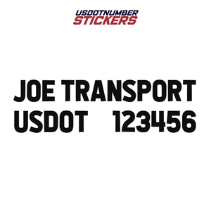 company name with usdot number decal sticker