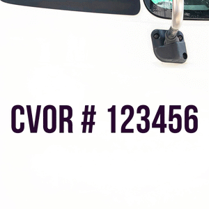 CVOR Number Decal Sticker