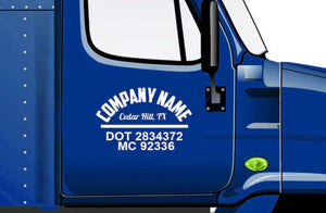 custom usdot truck door decal
