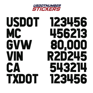 usdot mc gvw vin ca txdot truck decal