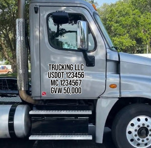 trucking usdot mc gvw decal sticker