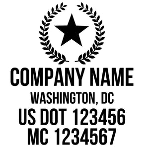 company name wit olive, star and US DOT