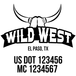 company name wild west , horns and US DOT