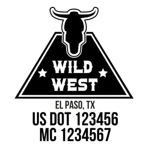company name wild west, bull , star trapeze US DOT