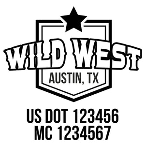 company name with star, square and US DOT
