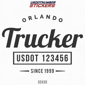 company name truck door decal with usdot
