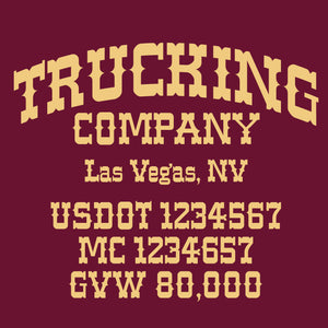 trucking company name decal with usdot mc gvw sticker