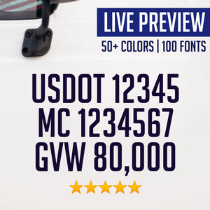 usdot mc gvw truck decal sticker live preview