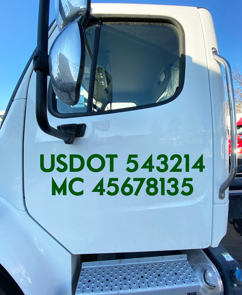 US DOT & MC Number Sticker Decal Vinyl Lettering (Set of 2) USDOT
