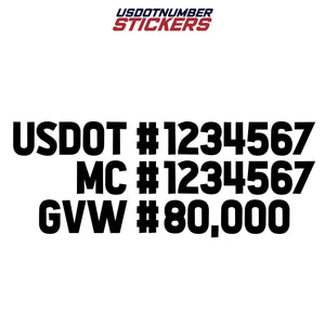 usdot mc gvw decal sticker