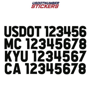 us dot mc kyu ca number decal sticker